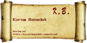 Korom Benedek névjegykártya