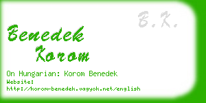 benedek korom business card